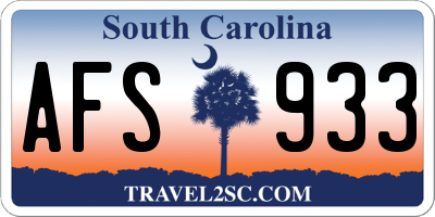 SC license plate AFS933