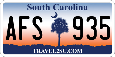 SC license plate AFS935