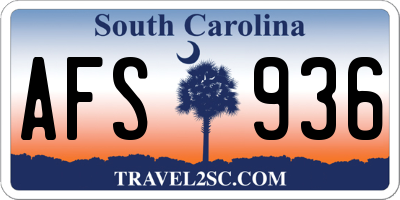 SC license plate AFS936