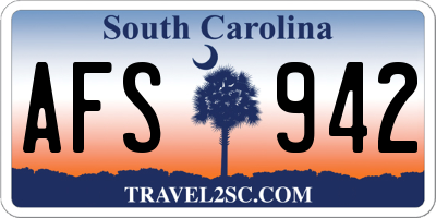 SC license plate AFS942