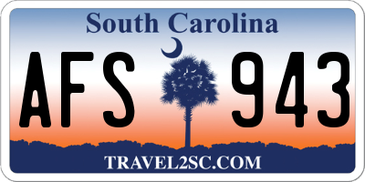 SC license plate AFS943