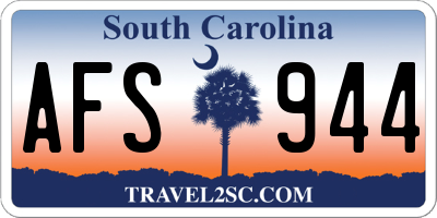 SC license plate AFS944