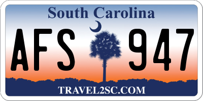SC license plate AFS947
