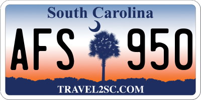SC license plate AFS950
