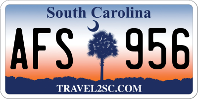 SC license plate AFS956