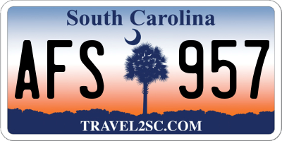 SC license plate AFS957
