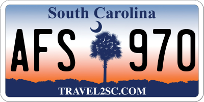 SC license plate AFS970