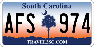 SC license plate AFS974