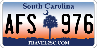SC license plate AFS976