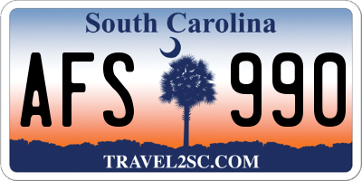 SC license plate AFS990