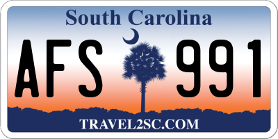 SC license plate AFS991