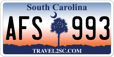 SC license plate AFS993