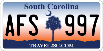 SC license plate AFS997