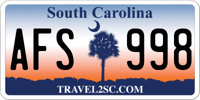 SC license plate AFS998