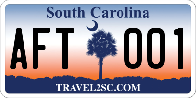 SC license plate AFT001