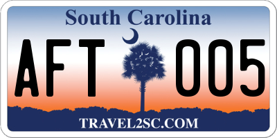 SC license plate AFT005