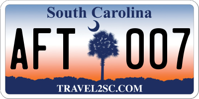 SC license plate AFT007