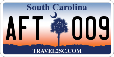SC license plate AFT009