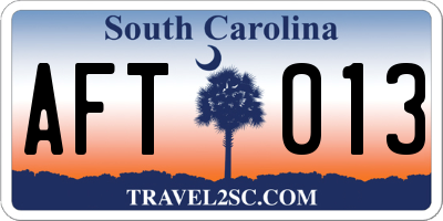 SC license plate AFT013