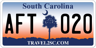 SC license plate AFT020
