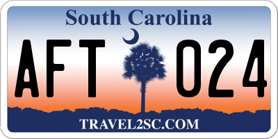 SC license plate AFT024
