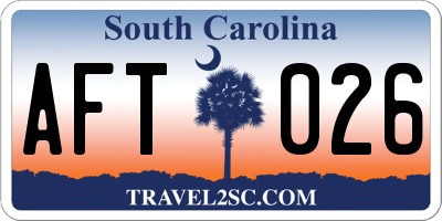SC license plate AFT026