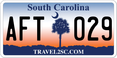 SC license plate AFT029