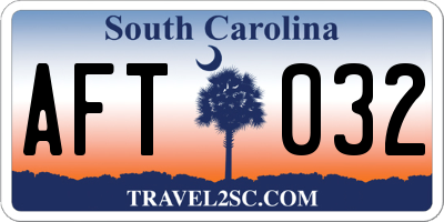 SC license plate AFT032