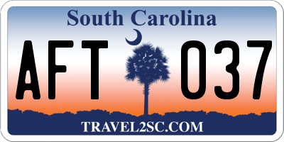 SC license plate AFT037