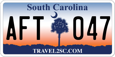 SC license plate AFT047