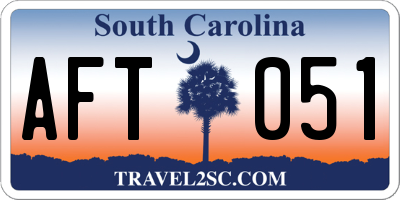 SC license plate AFT051