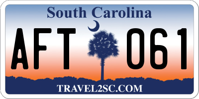 SC license plate AFT061