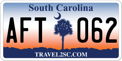 SC license plate AFT062