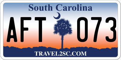 SC license plate AFT073