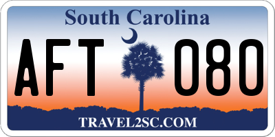 SC license plate AFT080