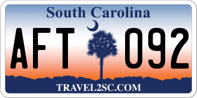SC license plate AFT092