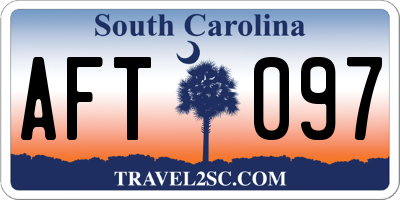 SC license plate AFT097