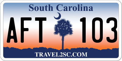 SC license plate AFT103