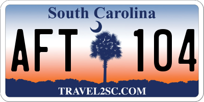 SC license plate AFT104