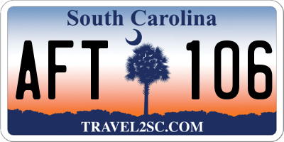 SC license plate AFT106