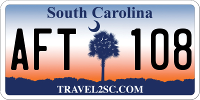 SC license plate AFT108
