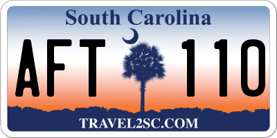SC license plate AFT110