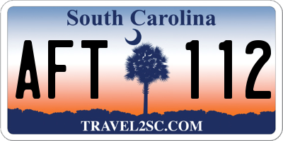 SC license plate AFT112