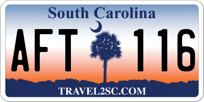SC license plate AFT116