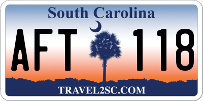 SC license plate AFT118
