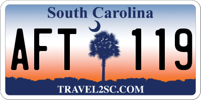 SC license plate AFT119