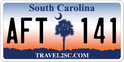 SC license plate AFT141