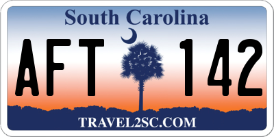 SC license plate AFT142