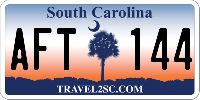 SC license plate AFT144