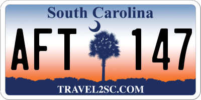 SC license plate AFT147